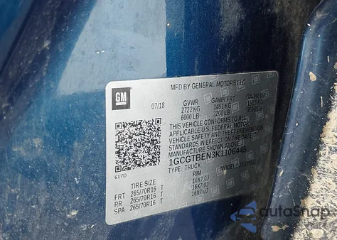 2019 Chevrolet Colorado Wt from USA, damaged, VIN 1GCGTBEN3K1106445